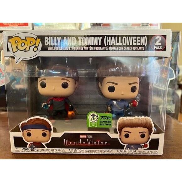 FUNKO POP MARVEL WANDAVISION BILLY AND TOMMY 2-PACK OFFICIAL EXCLUSIVE STICKER - Picture 2 of 7